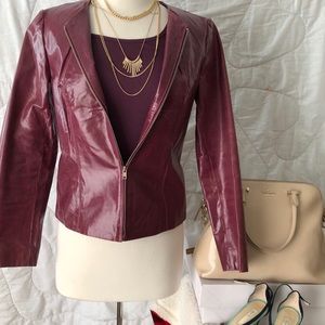 NEWPORT NEWS glazed leather vintage jacket